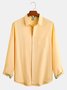 Hardaddy Big Size Cotton Floral Contrast Long Sleeve Shirt