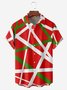 Hardaddy Geometric Lines Chest Pocket Short Sleeve Casual Shirt