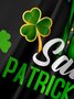 Hardaddy Hawaiian Button Up Shirt for Men Green St. Patrick's Day Lucky Clover Gold Coins Music Guitar Regular Fit Short Sleeve Shirt St Paddy's Day Shirt
