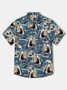 Retro Ukiyo-e Shark Cotton Shirt