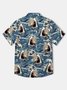 Retro Ukiyo-e Shark Cotton Shirt
