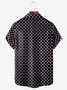 Hardaddy Black Mardi Gras Crocodile Bowling Chest Pocket Regular Fit Short Sleeve Hawaiian Shirt