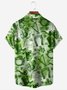 Hardaddy Hawaiian Button Up Shirt for Men Green St. Patrick's Day Lucky Clover Gold Coins Beer Regular Fit Short Sleeve Shirt St Paddy's Day Shirt