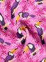 Moisture-wicking Tropical Plant Toucan Short Sleeve Aloha Shirt
