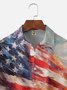 Moisture-wicking Flag Painting Chest Pocket Hawaiian Shirt