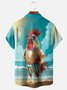 3-Pack Moisture-wicking Breathable Toucan Rooster Chest Pocket Hawaiian Shirt