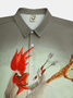6-Pack Moisture-wicking Breathable Rooster Toucan Parrot Chest Pocket Hawaiian Shirt