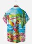 9-Pack Moisture-wicking Geo Toucan Parrot Rooster Chest Pocket Hawaiian Shirt
