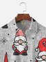 Hardaddy Men's Christmas Santa Print Casual Breathable Short Sleeve Shirt