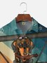 Moisture-wicking Dachshund Chest Pocket Hawaiian Shirt