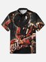 Moisture-wicking Rock Roll Band Guitar Chest Pocket Casual Shirt