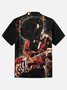 Moisture-wicking Rock Roll Band Guitar Chest Pocket Casual Shirt