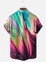 Moisture-wicking Abstract Aurora Art Chest Pocket Hawaiian Shirt