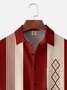 Hardaddy Men's Geometric Print Wrinkle Resistant Moisture Wicking Fabric Lapel Short Sleeve Hawaiian Shirt
