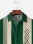 Hardaddy Men's Geometric Print Wrinkle Resistant Moisture Wicking Fabric Lapel Short Sleeve Hawaiian Shirt