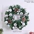 Christmas Wreath Door Berry Pine Cone Wreath with Red Bow Christmas Front Door Wreath Artificial Christmas Wreath with Christmas Balls and Pine