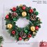 Christmas Wreath Door Berry Pine Cone Wreath with Red Bow Christmas Front Door Wreath Artificial Christmas Wreath with Christmas Balls and Pine
