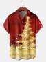 Christmas Tree Chest Pocket Short Sleeve  Shirt
