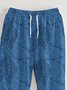 Moisture wicking Plant Leaf Pattern Casual Pants