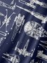 Hardaddy Mens Aerospace Machine Print Casual Breathable Short Sleeve Hawaiian Shirt