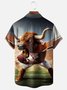 Moisture-wicking American Football Texas Art Longhorns Chest Pocket Casual Shirt