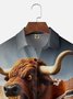 Moisture-wicking American Football Texas Art Longhorns Chest Pocket Casual Shirt