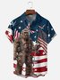 Moisture-wicking American Flag Pride Bigfoot Chest Pocket Casual Shirt