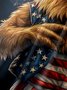 Moisture-wicking American Flag Rooster Beer Chest Pocket Casual Shirt