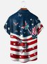 Moisture-wicking American Flag Pride Bigfoot Chest Pocket Casual Shirt