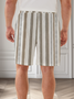 Moisture Wicking Striped Casual Shorts