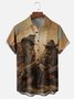 Moisture-wicking Bigfoot Playing Guitar Fun Art Chest Pocket Hawaiian Shirt