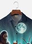 Moisture-wicking Bigfoot Mothman Drinking Fun Art Chest Pocket Hawaiian Shirt