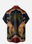 Moisture-wicking Classic Retro Art Leopard Print Avant-garde Chest Pocket Hawaiian Shirt