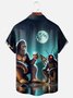 Moisture-wicking Bigfoot Mothman Drinking Fun Art Chest Pocket Hawaiian Shirt