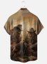 Moisture-wicking Bigfoot Playing Guitar Fun Art Chest Pocket Hawaiian Shirt
