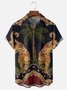 Moisture-wicking Classic Retro Art Leopard Print Avant-garde Chest Pocket Hawaiian Shirt
