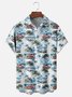 Moisture-wicking Beach Retro Car Chest Pocket Hawaiian Shirt