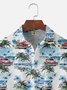 Moisture-wicking Beach Retro Car Chest Pocket Hawaiian Shirt