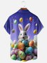 Moisture-wicking Easter Rabbit Eggs Chest Pocket Casual Shirt
