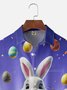 Moisture-wicking Easter Rabbit Eggs Chest Pocket Casual Shirt