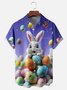 Moisture-wicking Easter Rabbit Eggs Chest Pocket Casual Shirt
