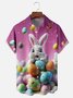 Moisture-wicking Easter Rabbit Eggs Chest Pocket Casual Shirt