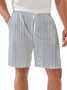 Moisture Wicking Geometric Stripe Casual Shorts