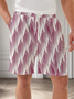 Moisture Wicking Abstract Geometric Casual Shorts