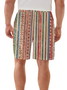 Moisture Wicking Geometric Stripe Casual Shorts