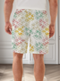 Moisture Wicking Geometric Floral Casual Shorts