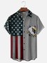 Hardaddy Moisture-wicking Memorial Day American Flag American Eagle Chest Pocket Casual Shirt