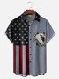 Hardaddy Moisture-wicking Memorial Day American Flag American Eagle Chest Pocket Casual Shirt
