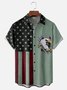 Hardaddy Moisture-wicking Memorial Day American Flag American Eagle Chest Pocket Casual Shirt