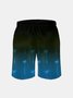 Men's Swim Trunks Hawaiian Tropical Gradient Palm Tree Beach Shorts with Pockets